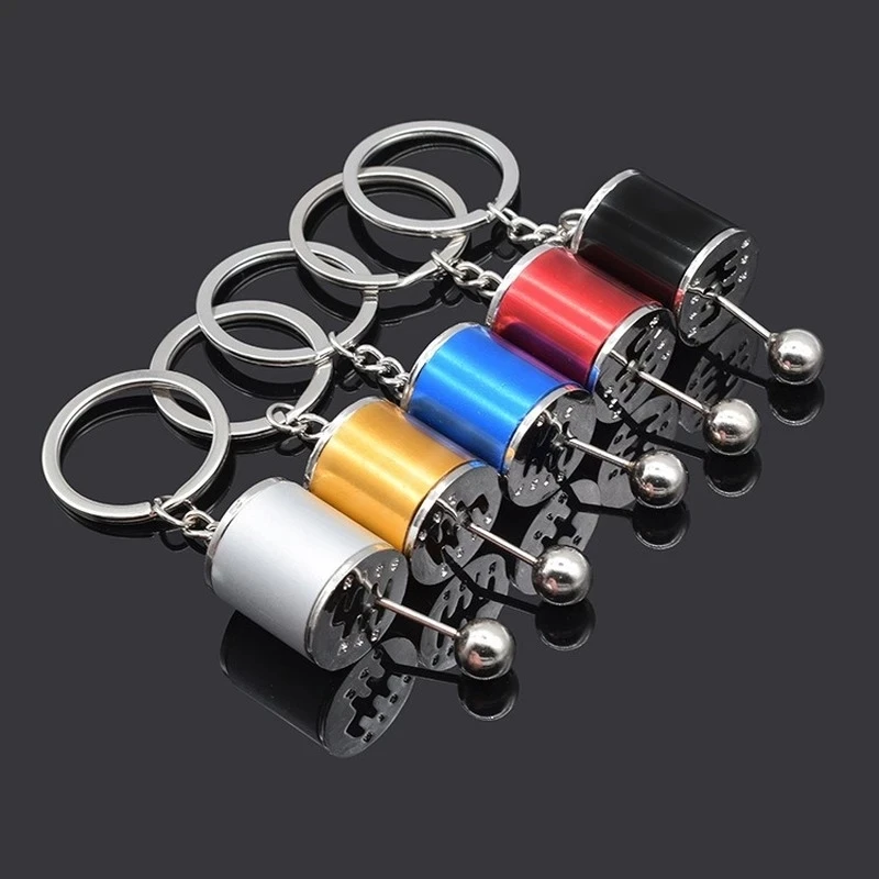 Car Speed Gearbox Gear Head Keychain Manual Transmission Lever Metal Key Ring Car Refitting Metal Pendant Creative Keychain
