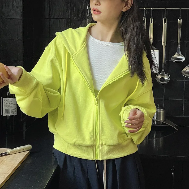 

Spring Autumn Women's Casual Solid Color Loose Hoodie Sweatshirt