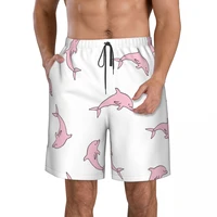 mens swim shorts summer swimwear man swimsuit swimming trunks beach shorts surf board male clothing pants seamless sea pink