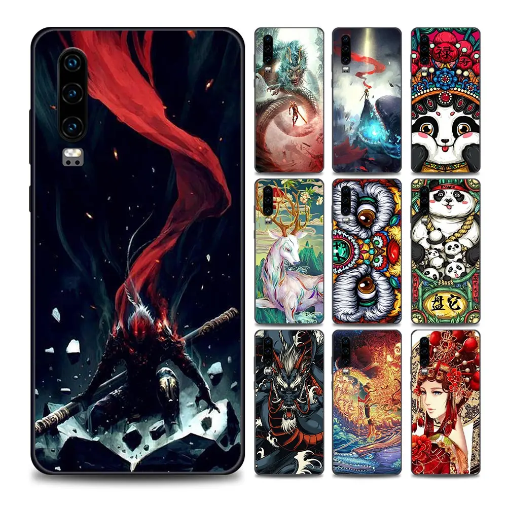 

Chinese Art Goku Huawei Case for P10 Lite P20 Pro P30 Pro P40 Lite P50 Pro Plus P Smart Z Soft Silicone