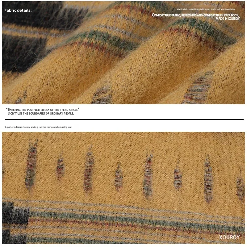 Американский винтажный стиль элегантный свитер с длинными рукавами желтый