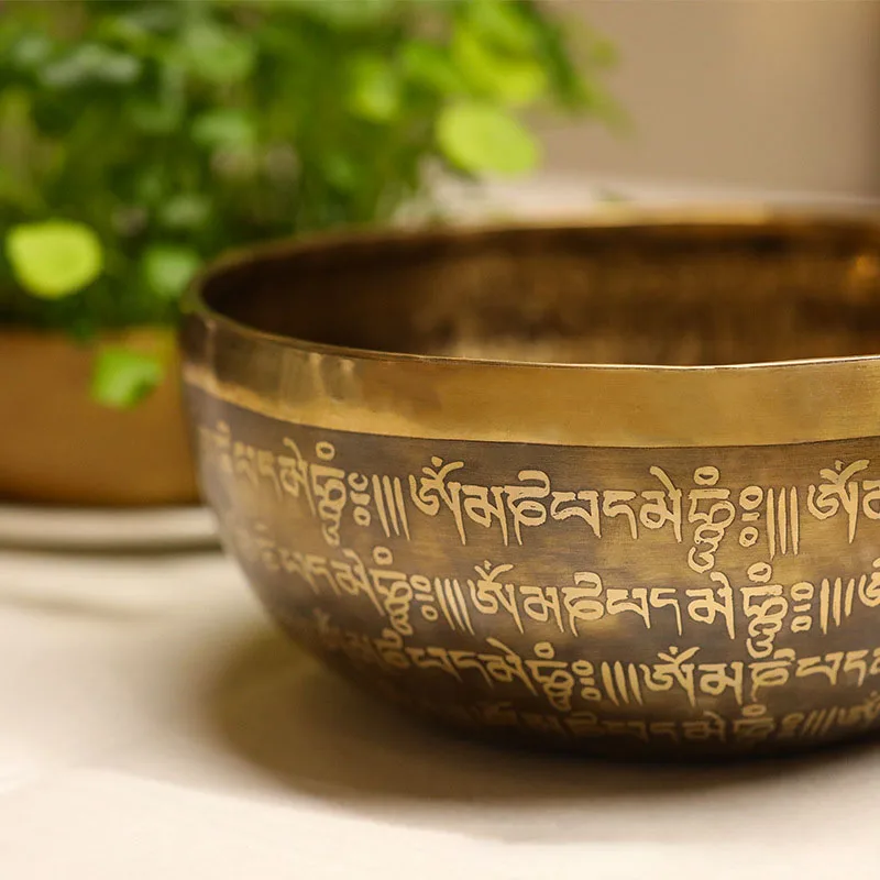 Handmade In Nepal Singing Bowl Cushion Set Buddha Music Scripture Singing Bowl Sound Healing Bowl Klangschalen Music Instrument enlarge