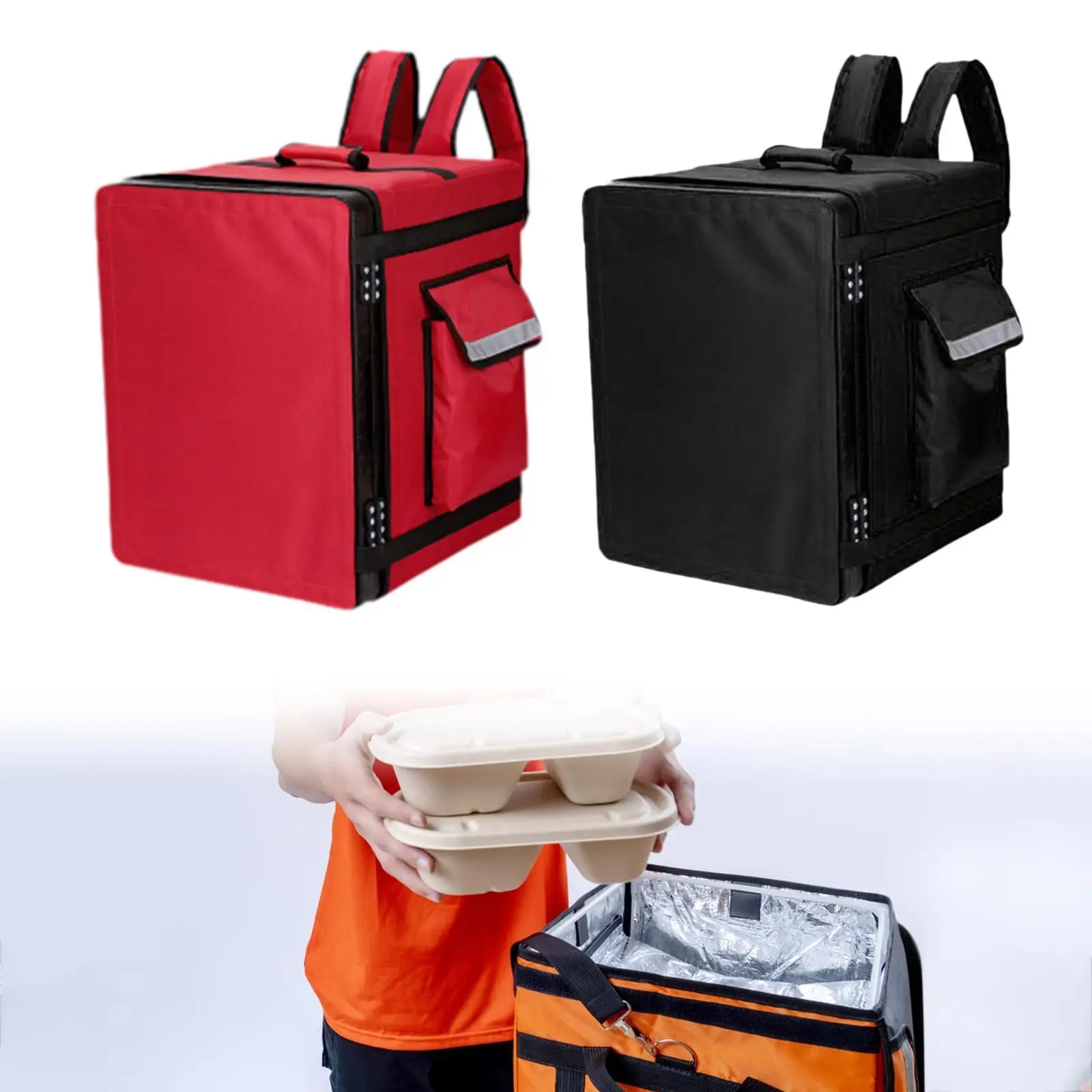 Фото Insulated Food Delivery Backpack 43 L Reusable for Groceries Beach Picnics №3