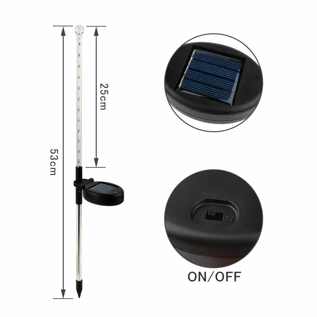 

2Pcs/set Solar LED Falling Rain Lights Meteor Shower Lights Christmas Tree Halloween Decoration Holiday Party Wedding