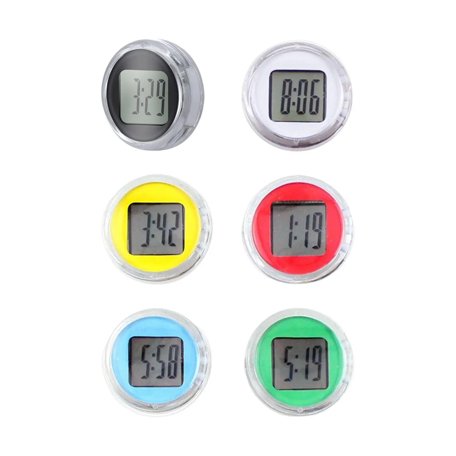 

Mini Motorcycle Digital Clock Time Display with Round Face for SUV