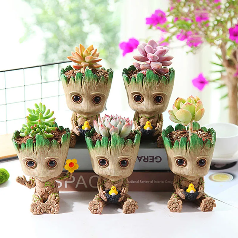 Садовый горшок Groot Tree Man цветочный подарки для детей горшки растений Милая модель