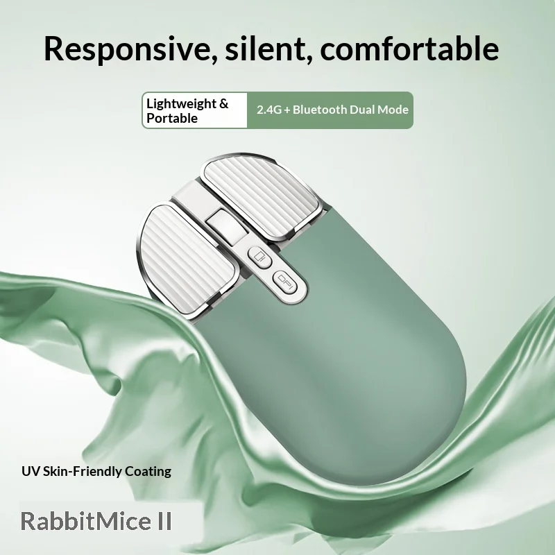Фото Симпатичная беспроводная Bluetooth-мышь с мультяшным дизайном, двойным режимом работы, перезаряжаемая, бесшумная, ультратонкая, портативная, для офиса, бизнеса, дома, работы, в подарок для женщин №4