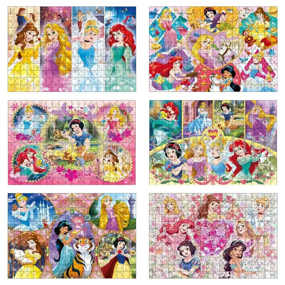 

Disney Princess Jigsaw Puzzle Cartoon Princess Group Picture 300/500/1000 Pcs Puzzles Children Educational Decompression Toys