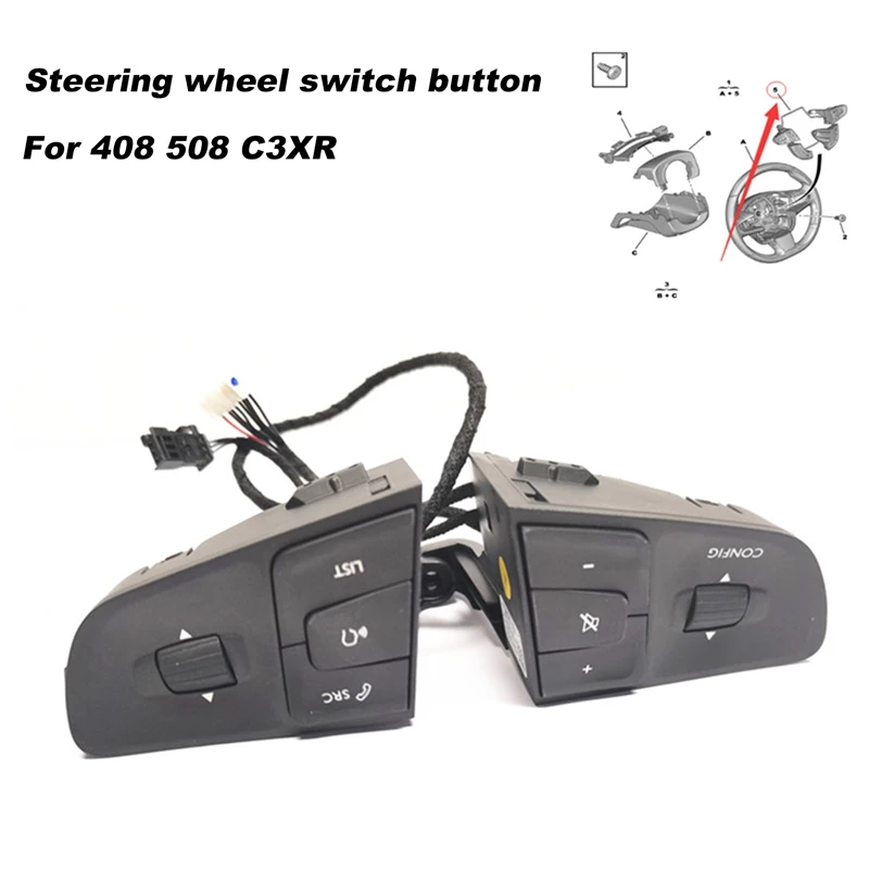 

Steering Wheel Multifunction Switch Cruise Volume Control Switch VMF Combination Switch Module For Peugeot 408 508 C3XR