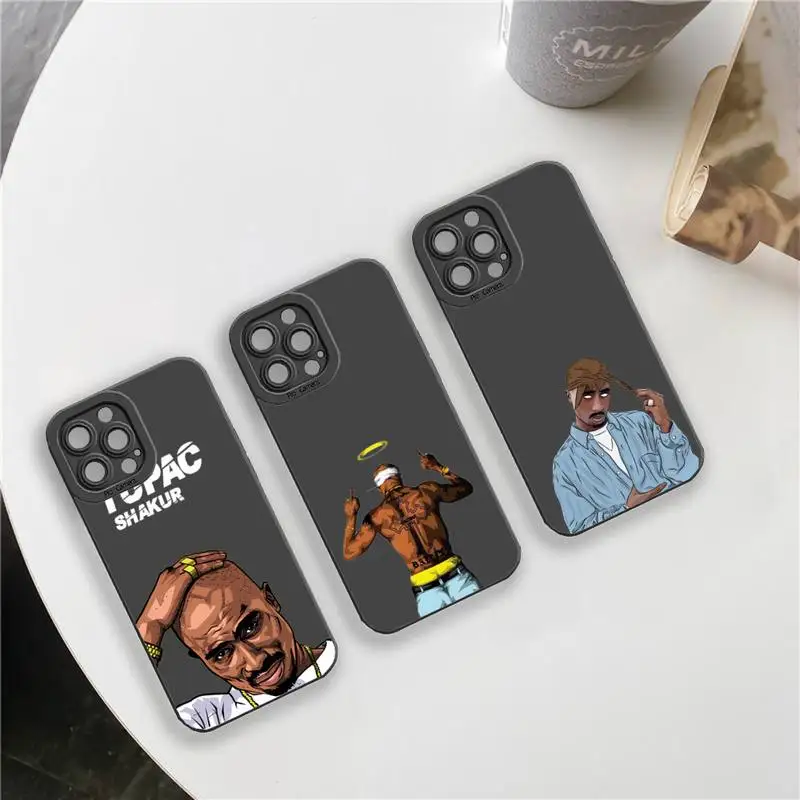 

Rapper 2pac singer Tupac Phone Case For iPhone 13 12 11 Pro MAX Mini X XS XR 7 8 Plus Camera Lens Liquid Silicone