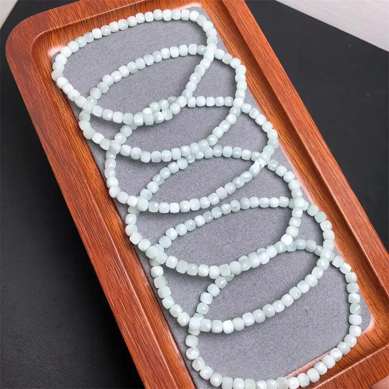 Натуральный зеленый Ларимар кубический браслет ручной работы энергия удачи