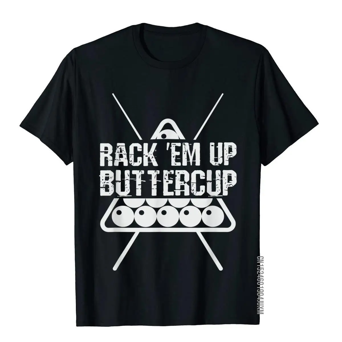 

Funny Pool Billards Shirt Rack Em Up Buttercup Cotton Top TShirts For Men Chinese Style Tops & Tees Discount Customized