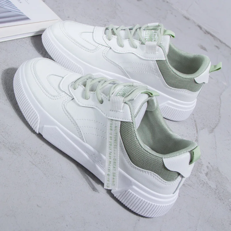 

2022 Women Sneakers Fashion Breathble Vulcanized Shoes Women Pu Leather Platform Shoes Women Lace Up Casual Shoes Woman