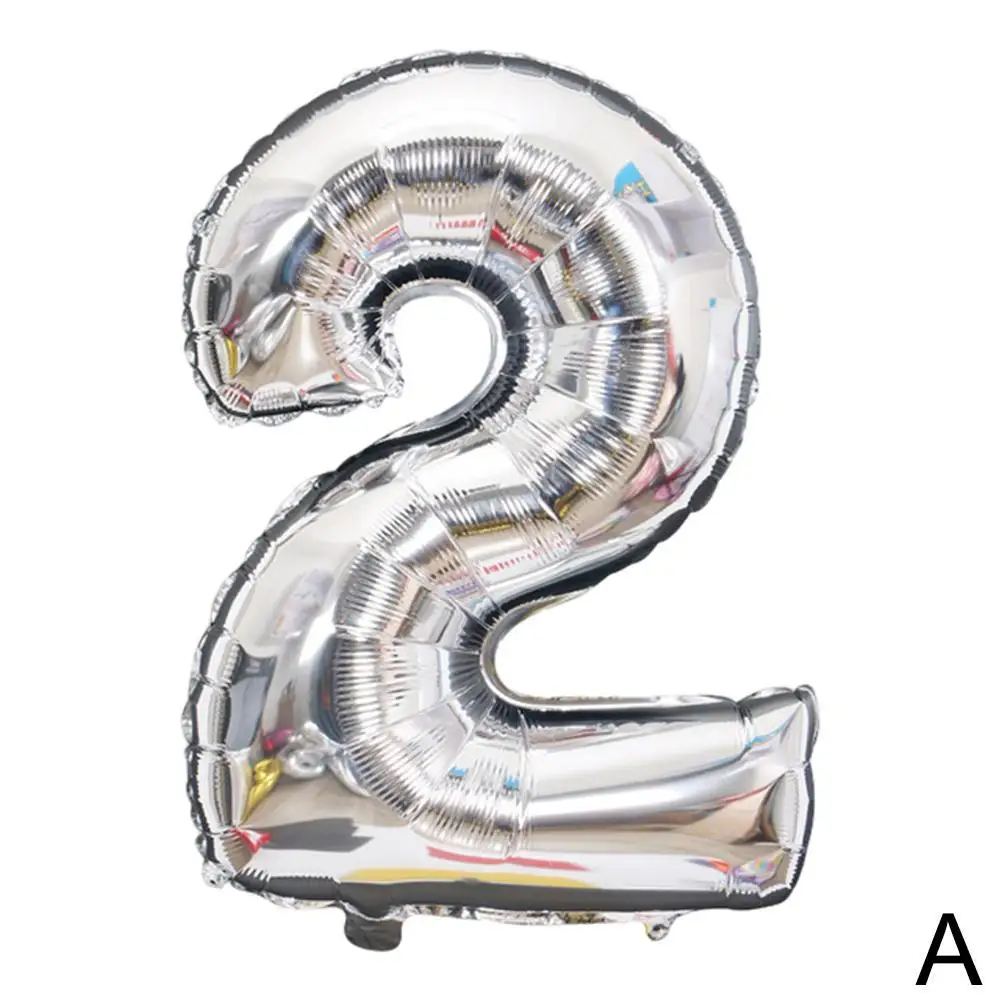 Большой Цифровой Воздушный Шар из алюминиевой пленки 32 дюйма золотой серебряный