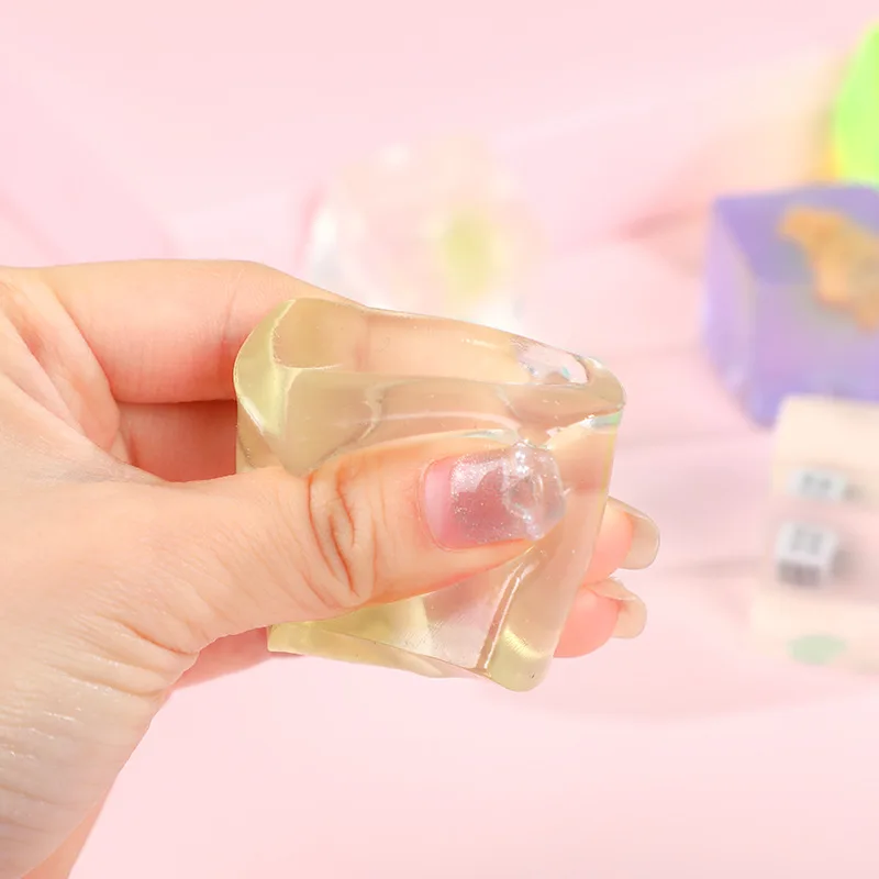 

1/3/5PCS Summer Novelty Transparent Cool Amber Dinosaur Mini Animal Ice Cube Crystal Venting Soft Gum Cute Ornament Girl Gift