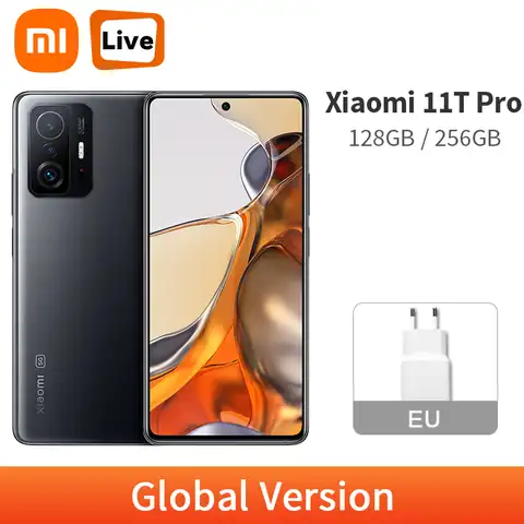 Смартфон Xiaomi 11 T Pro, 8 + 128/256 ГБ, тройная камера 6,67 МП, 120 дюйма, AMOLED, Вт
