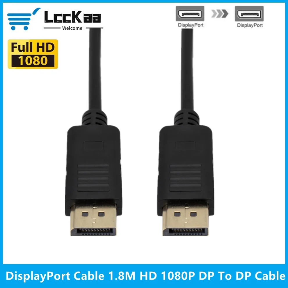 

1.8M DisplayPort Cable HD 1080P Display Port Audio Cable DP To DP Cable Male to Male for Projector Laptop HDTV Display Port 1.4