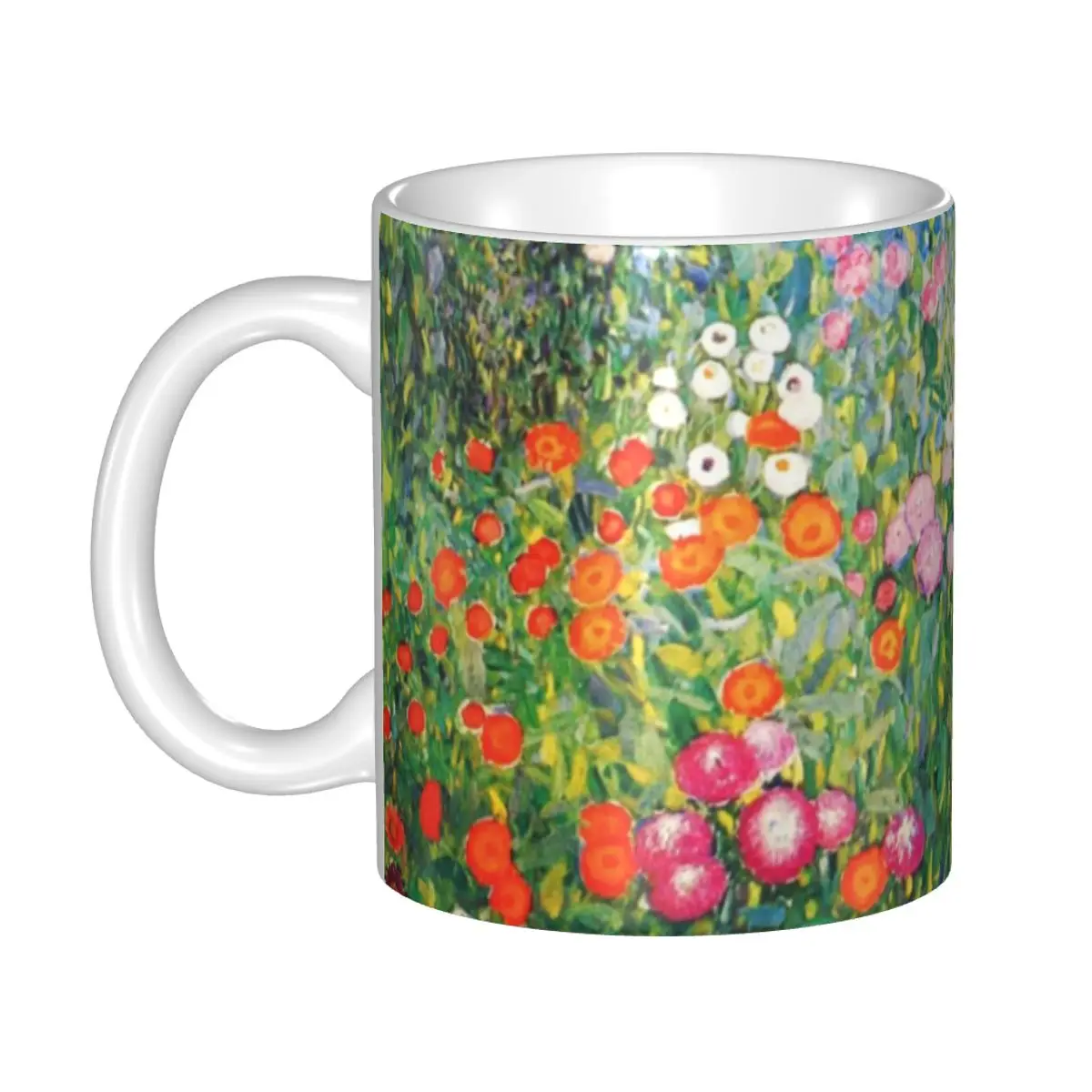 

Flower Garden By Gustav Klimt Coffee Mugs DIY Personalized Painting Art Ceramic Milk Tea Mug Cup Outdoor Work Camping Cups