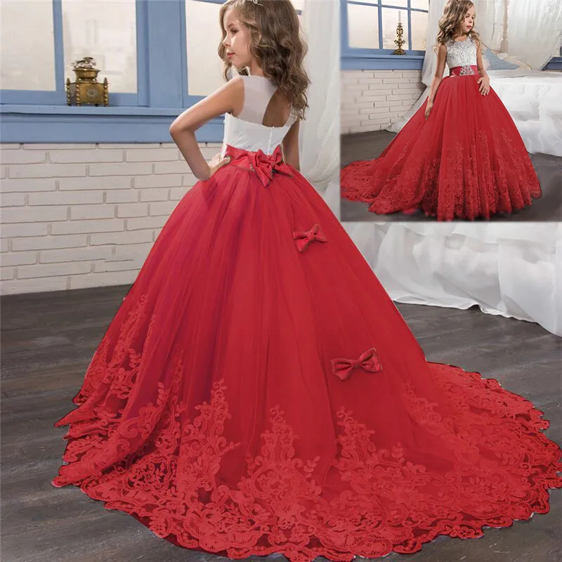 

Girls Christmas Dress For Kids Wedding Evening Party Bridesmaid Long Dress Prom Gown Children Teenager New Year Princess Costume