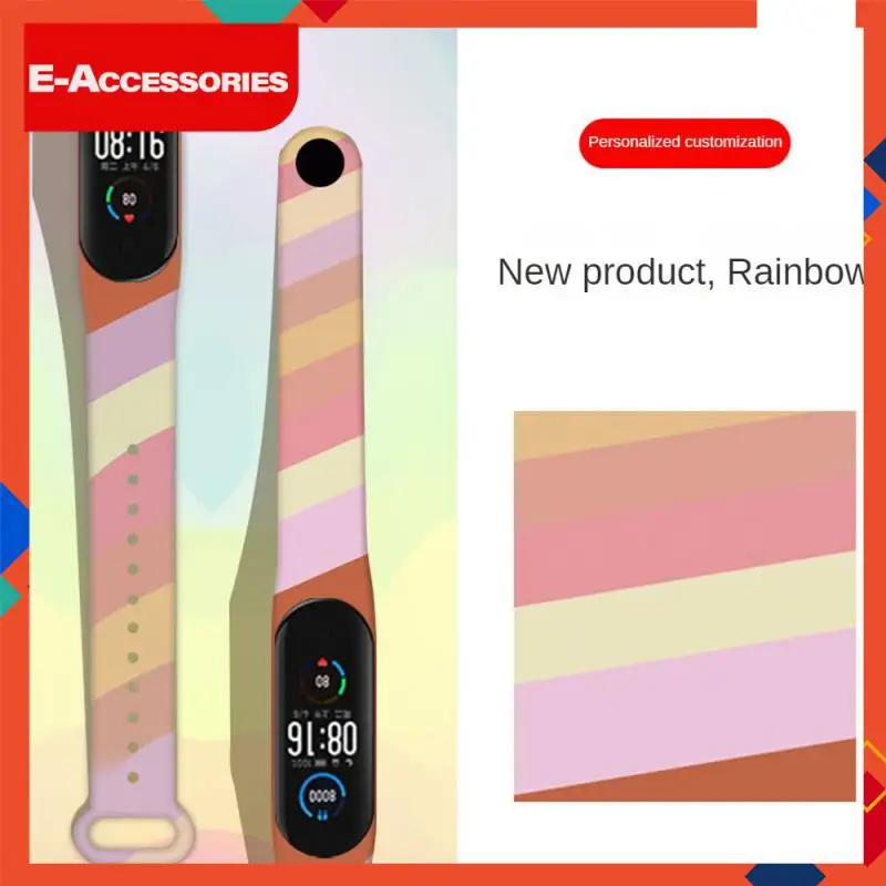

1pcs Silicone Strap Watch Band Morandi Wristband Anti-dents Strap For XiaoMi Band 7/6/5 Anti-scratches Bracelet Replacement