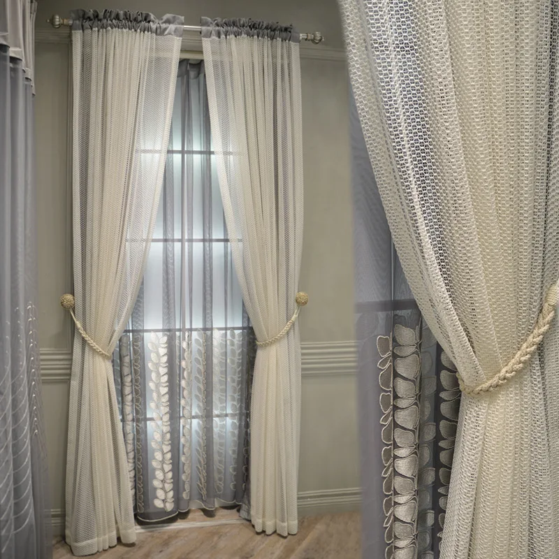 

Simple Modern Modern Luxury Embroidered Partition Curtains for Living Dining Room Bedroom Windows Door Good Quality Kitchen