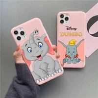 disney dumbo phone case for iphone 13 12 11 pro max mini xs 8 7 6 6s plus x se 2020 xr matte candy pink silicone cover