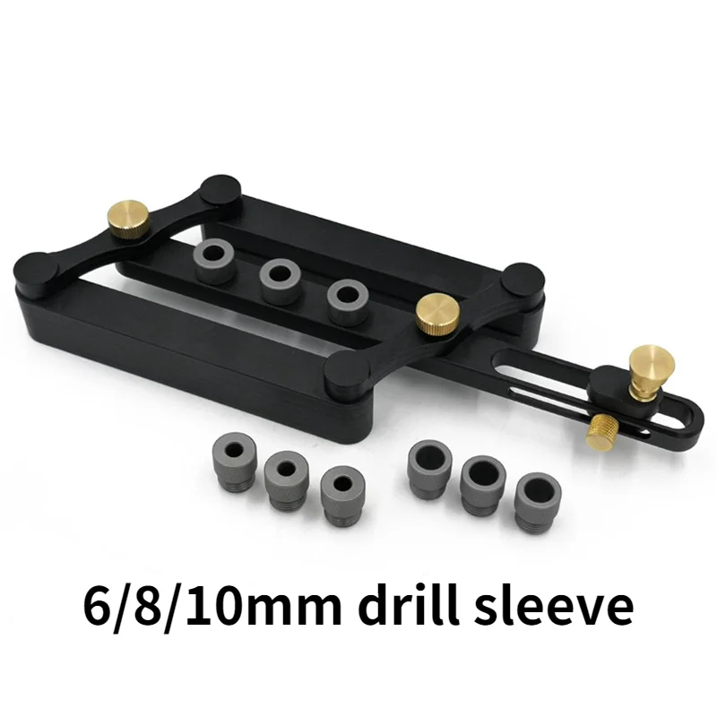 

6/8/10mm Self Centering Doweling Jig Woodworking Drilling Guide Locator Aluminum Dowel Jig Master Kit for Board Splicing