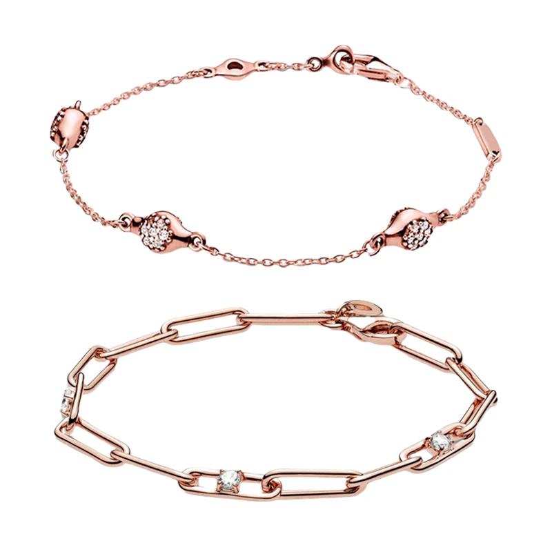 Женские браслеты из розового золота серебро 925 пробы на запястье ювелирные