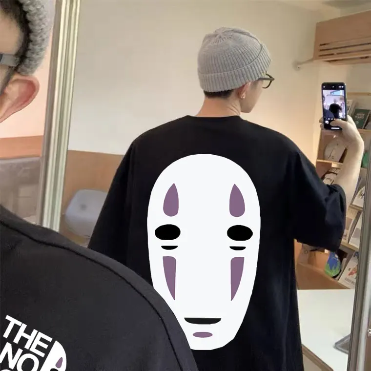 

Limited Anime Spirited Away No Face Man Graphic T-shirts Tops Men Women Fashion Casual Oversized Tees Unisex 90s Manga T Shirt