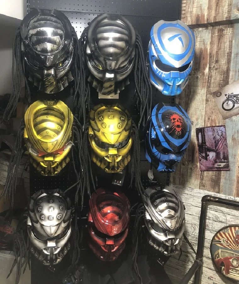 Мотоциклетный шлем в горошек защитный из углеродного волокна на все лицо |