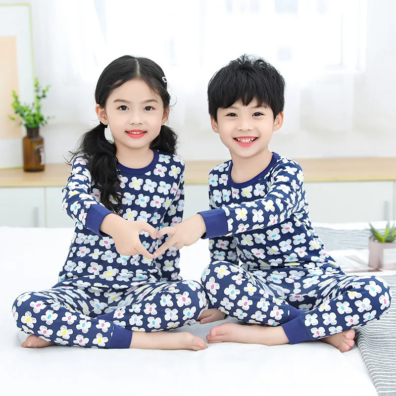 

Winter Boys Girls Pajamas Sleepwear Pyjamas Kids Cotton Cartoon Nightwear Pijamas Baby Girls Clothes Top+Pant 2pcs Sleep Suits