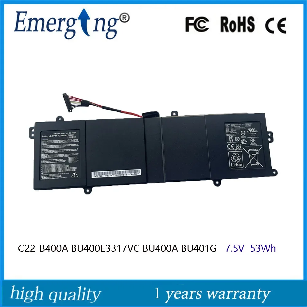 Ультрабук 7 5 в 53 Вт C22-B400A Аккумулятор для ноутбука Asus PRO Advanced BU400 BU400A BU400V BU401G BU400E3317VC
