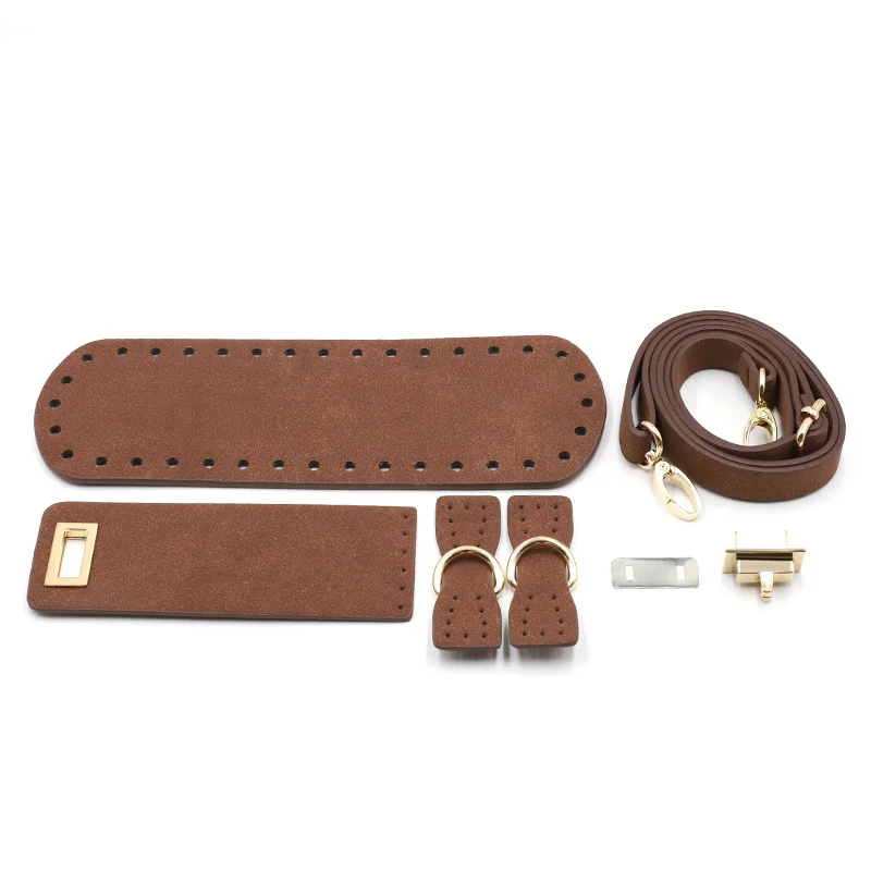 

bag Suede leather with handle,handmade handbag,high quality handbag set,hardware accessories for diy shoulder bag