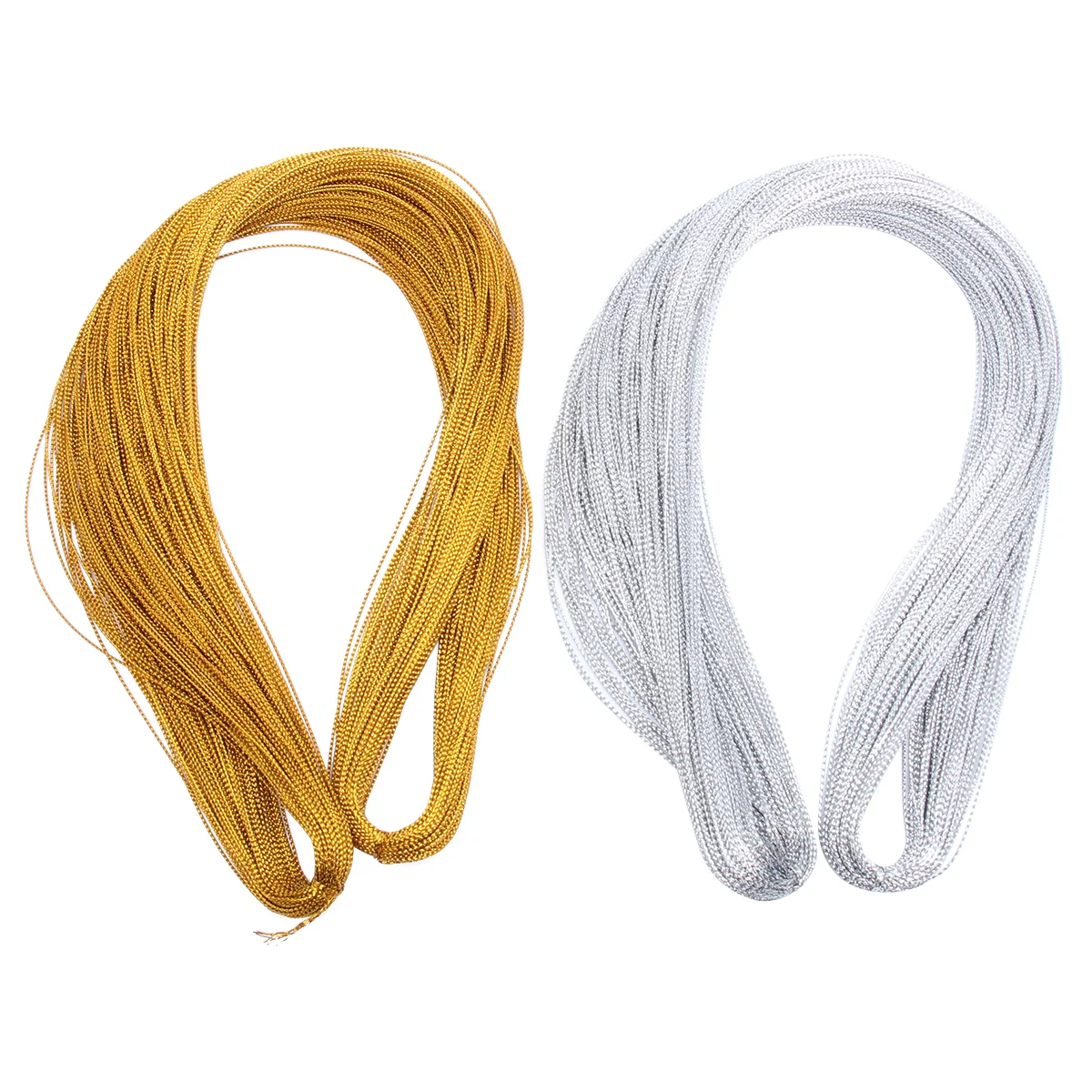 

2 Bundles Gold and Silver Wire Hanging Diy Shining Jewelry Label Tag Tinsel Wire String Cord