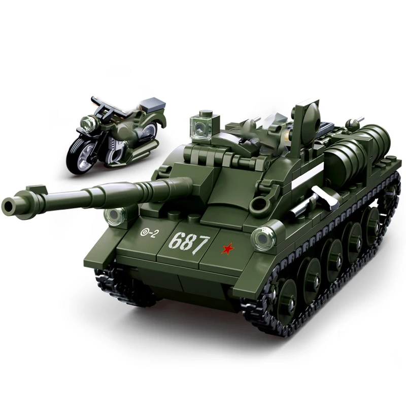 Sluban WW2 Normandy Landings Army Weapons Model Sets Building Blocks Military Armed Tank Vehicles Plane DIY Assembly Bricks Toys |