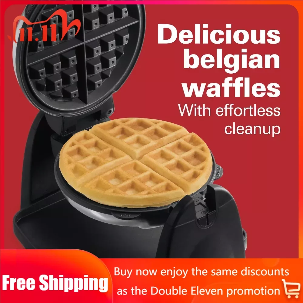 

Waffle Maker With Removable Plates Black Mini Waffleras Electric Waffle Machine Makers Pan Iron Making Machines Kitchen Home