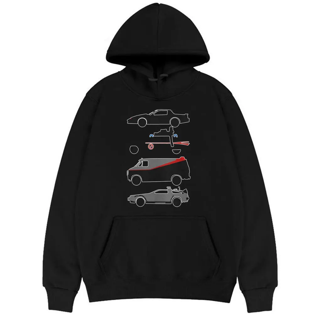 

The Car's The Star Back To The Future Hoodie Time Machine Cool Print Hoodies Men Women Hip Hop Oversized Loose Hood Sweatshirt