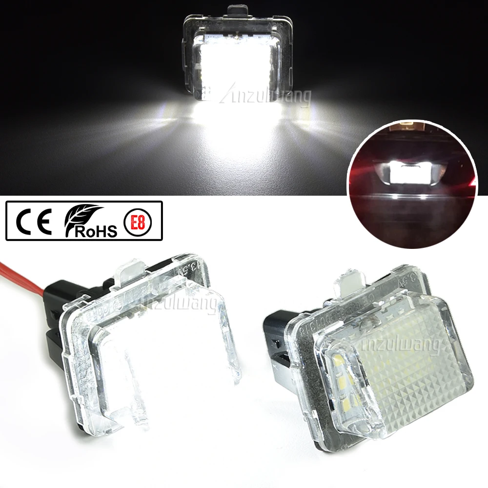 

2 Pcs For Mercedes Benz W204 W205 W216 W218 W212 W221 W222 CLA W231 Canbus LED Car Number License Plate Light Assembly Auto Lamp