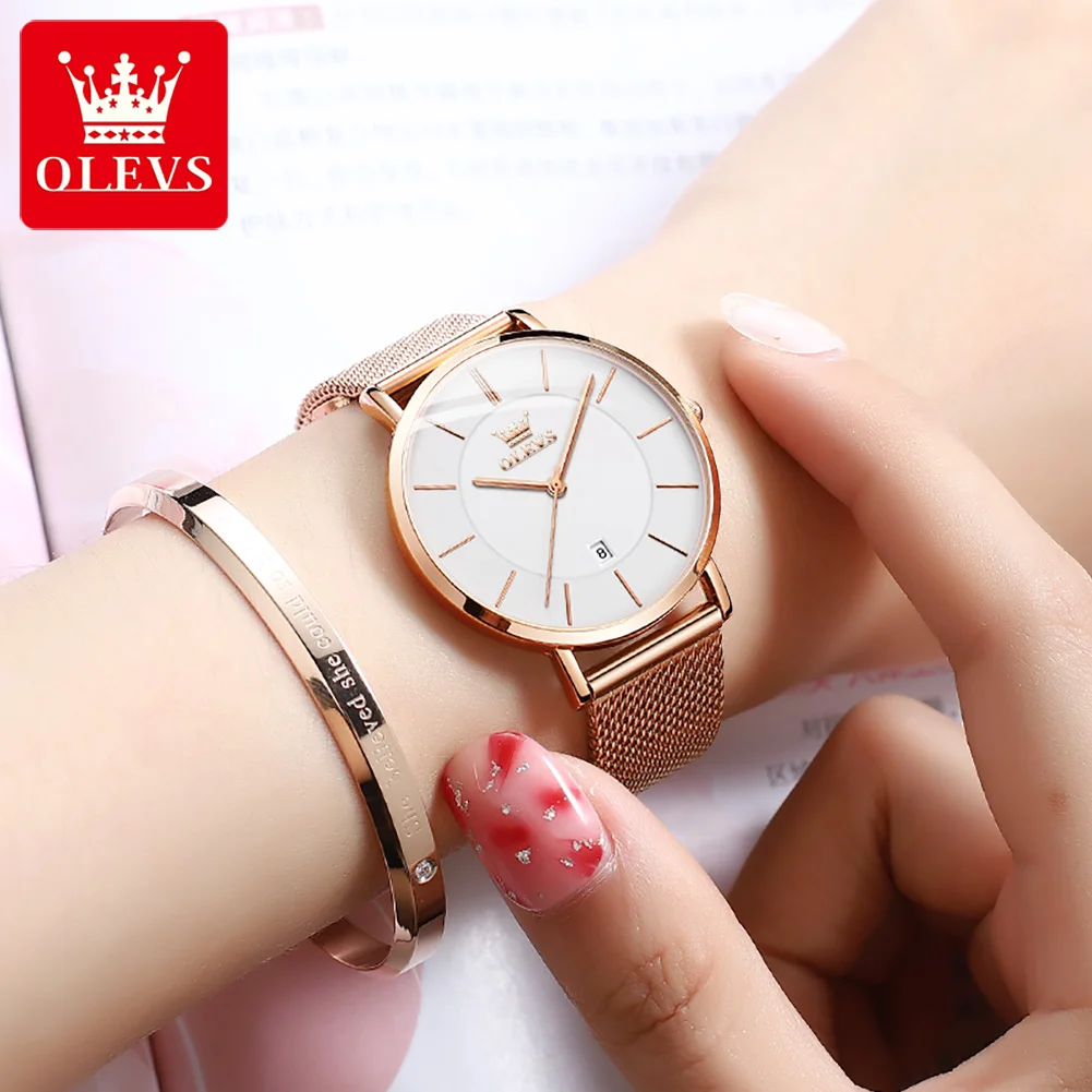 OLEVS Luxury Ladies Watch For Women Fashion Retro Female Waterproof Watches Steel Quartz Watch For Women Relógio Feminino 5869
