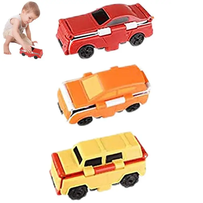 

Reverse Car Toy Portable Convert Car Toy Set Mini Car Toys Rapid Transformation In 3 Seconds Shock Resistant For Kids Toddlers