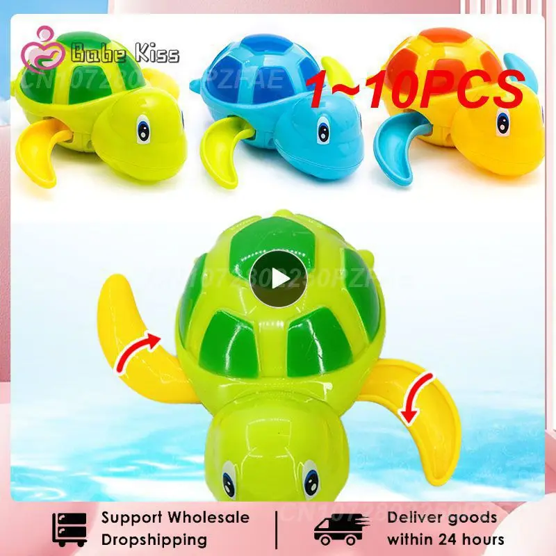 

1~10PCS Bath Toys Turtle Dolphin Baby Shower Baby Wind Up Swim Play Toy Swimming Pool Accessories Baby Play In Water Random