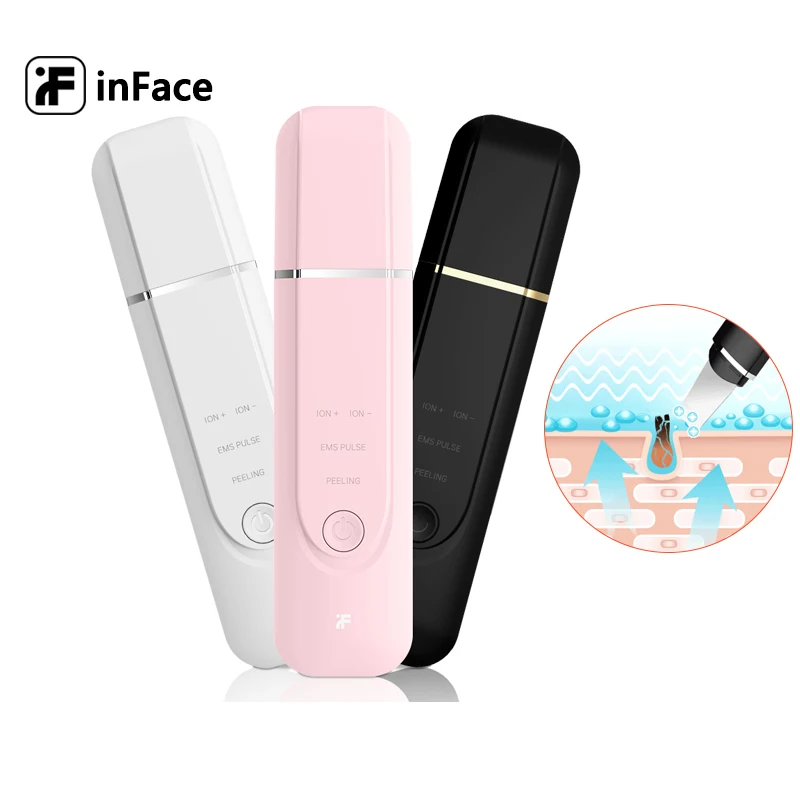 InFace Ultrasonic Skin Scrubber Cleansing Blackhead Cavitation Peeling Face Massager Beauty Skin Care instrument