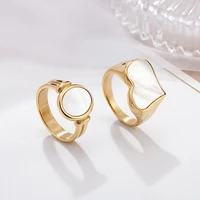 titanium steel shell ring ladies ins wind roman curved heart ring oval jewelry wholesale ring