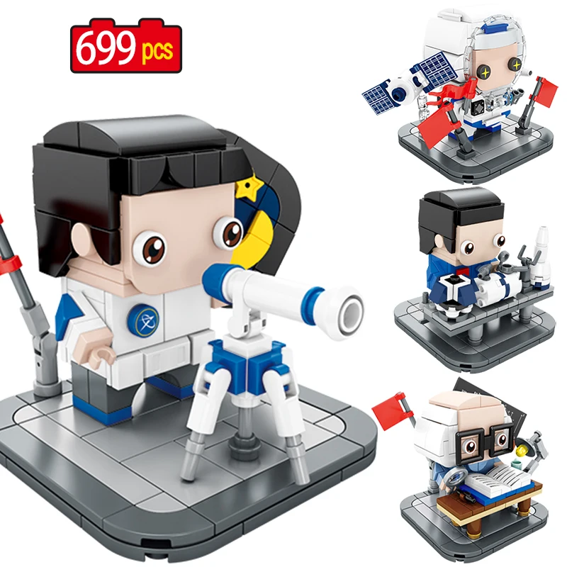 

699pcs City Rocket Aviation Building Blocks Researcher Astronaut Cute Scientist Figures Bricks Toys for Kids Gifts