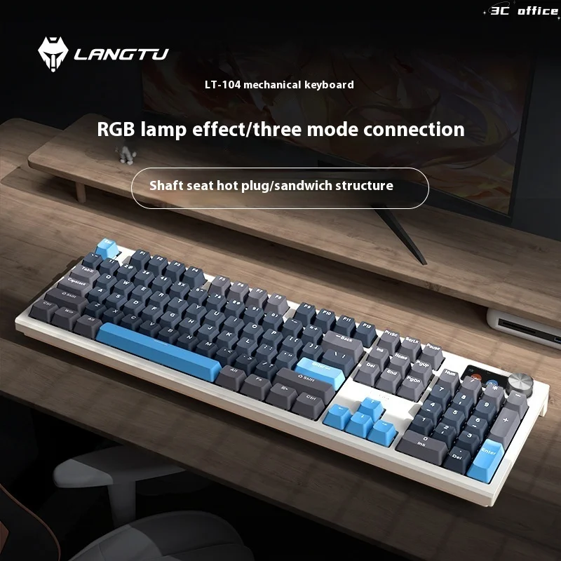 Клавиатура Langtu Lt104 Механическая Проводная с Rgb-подсветкой 104 клавиш