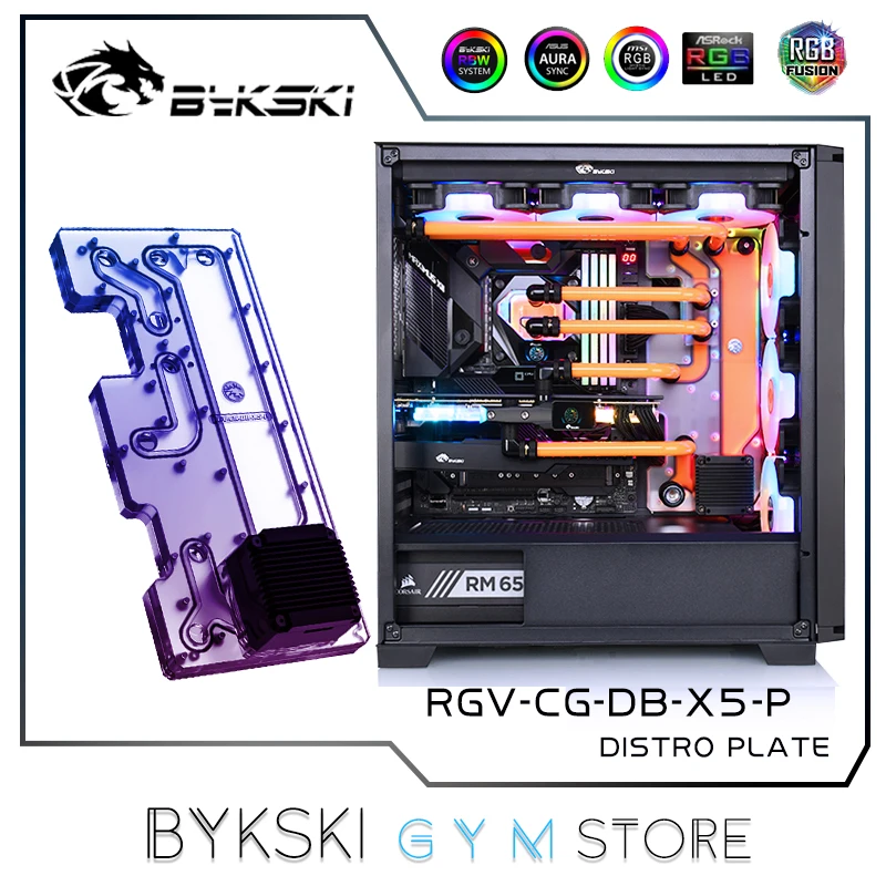 

Bykski Distro Plate For COUGAR Kagemusha X5 Case,MOD Waterway Board Water Cooling Kit For PC CPU GPU RGB M/B SYNC RGV-CG-DB-X5-P