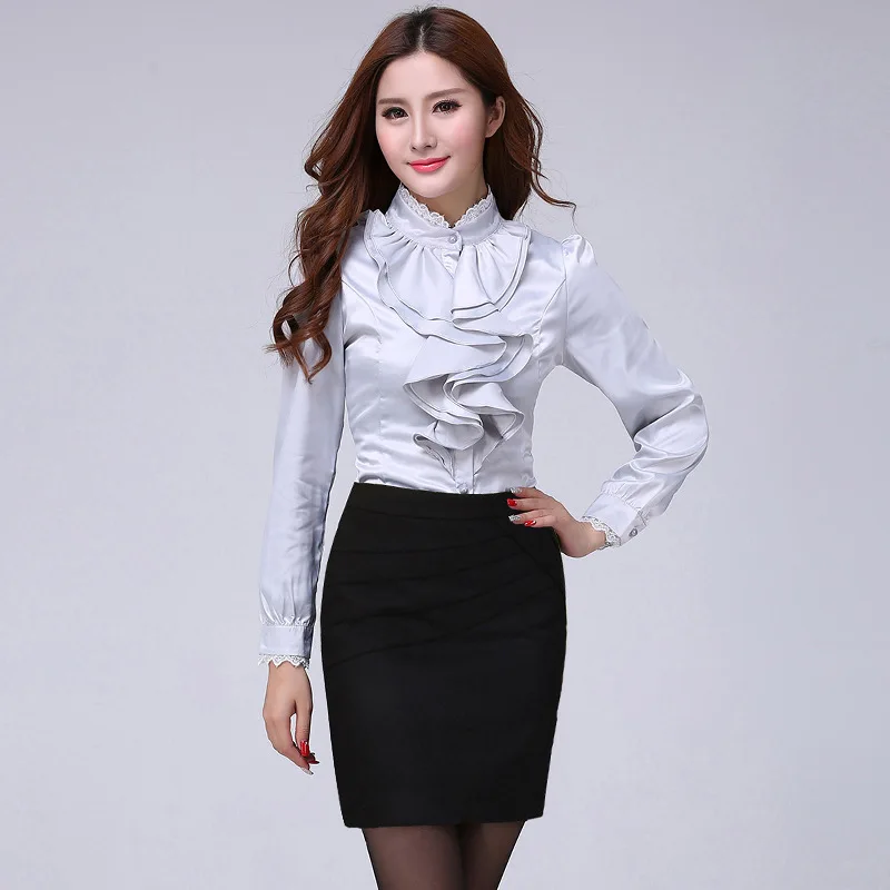 Атласная викторианская рубашка женская готическая блузка в стиле стимпанк