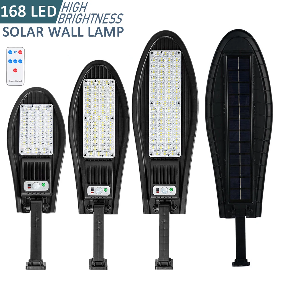 

168LED Solar Street Lights Outdoor Waterproof Motion Sensor Wall Lamp with 3 Lighting Mode Solar Powered Lights for Garden Patio