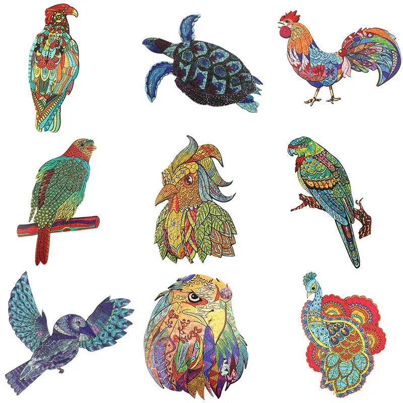 

New 2022 Eagle Puzzle 3D Wooden Puzzle Children Wooden DIY Crafts Animal Modeling Decompression Toys Classic Toys Wooden Puzzles