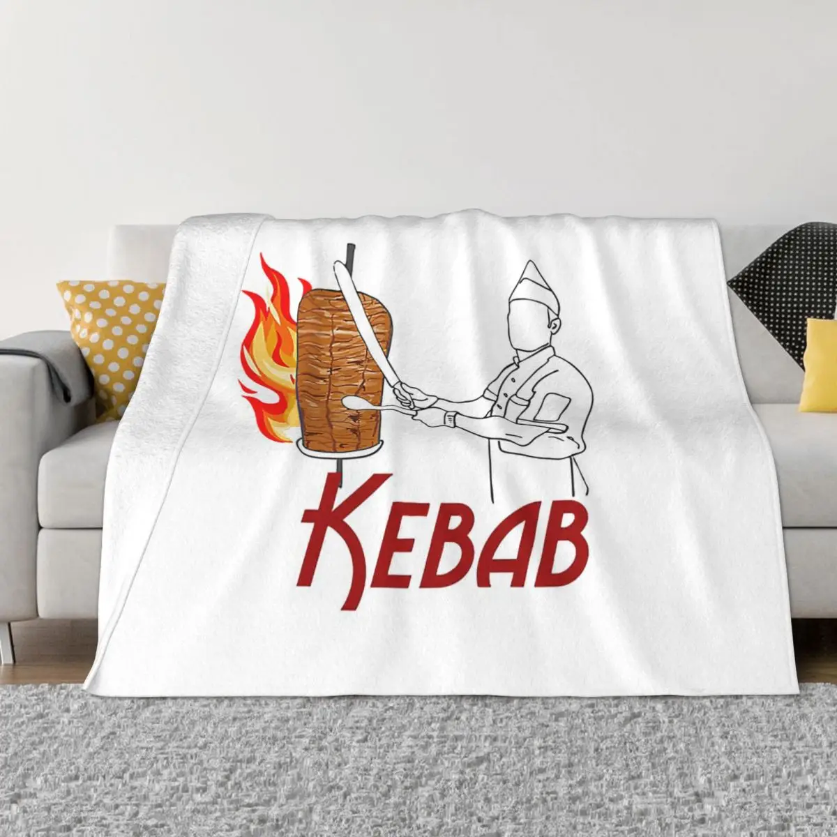 

Одеяла Doner Kebab с логотипом, флисовые многофункциональные мягкие покрывала с принтом для дома, спальни, постельное белье